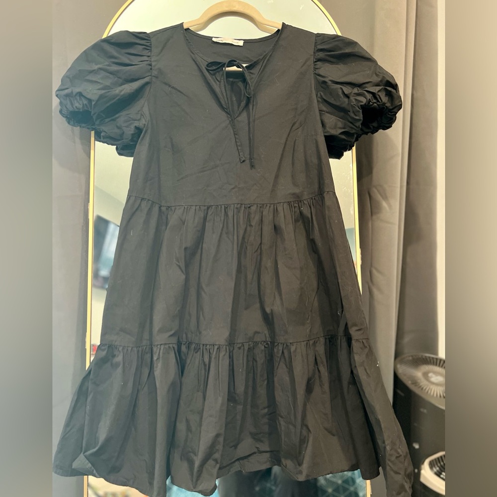 Black Puff Sleeve Dress
